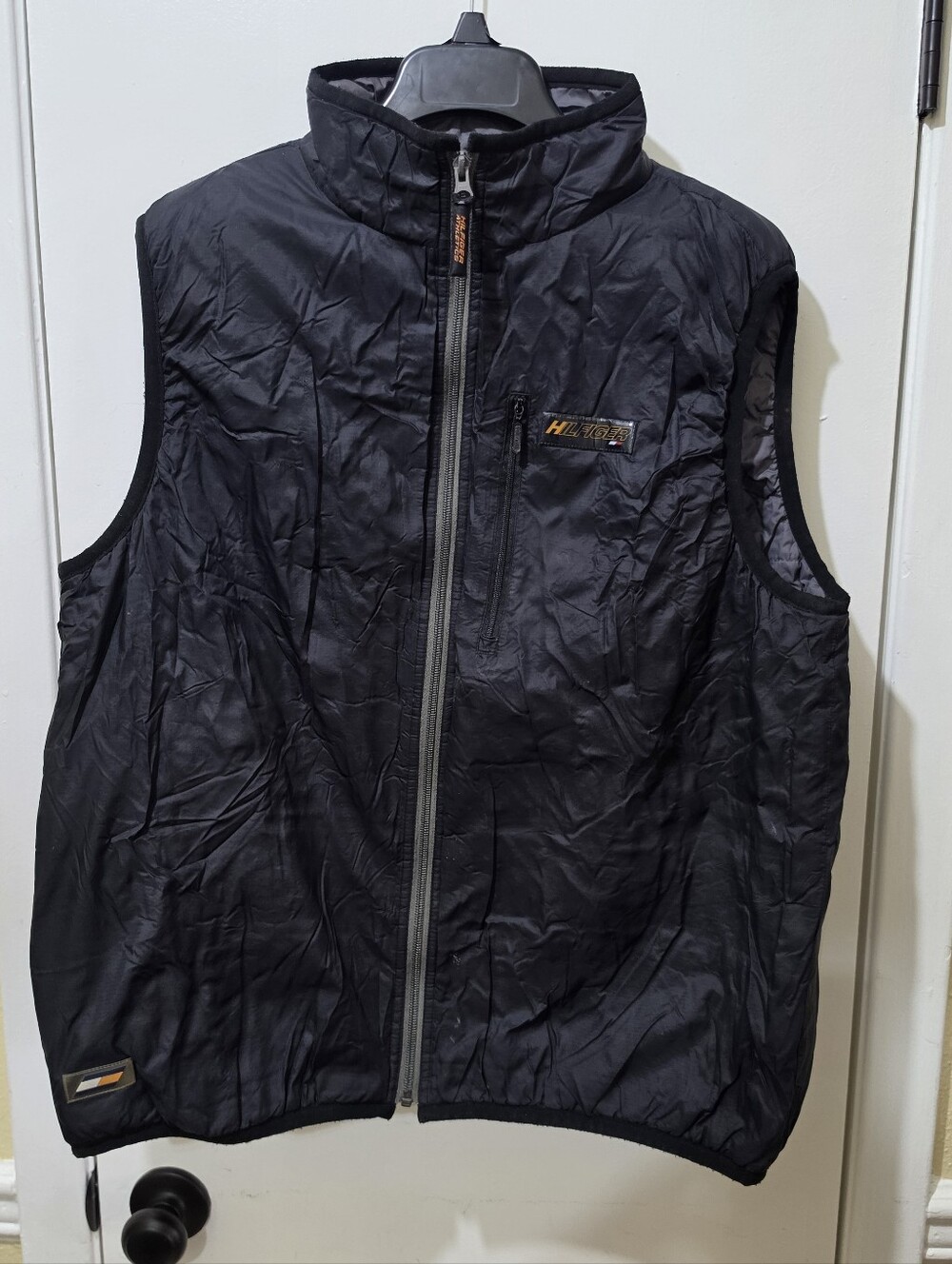 Tommy Hilfiger Athletics Black Men's Quilted Zip-Front Vest